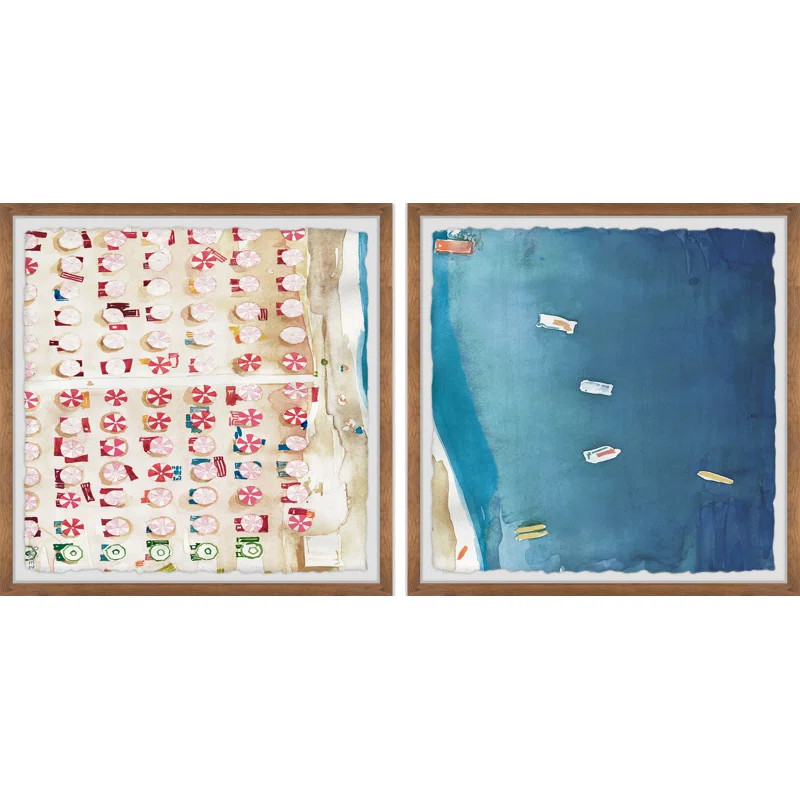 Mercado " Packed Beach III " by Marmont Hill 2 - Pieces Painting Print | Wayfair North America