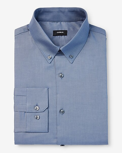 Slim Solid Stretch Pinpoint Oxford 1MX Dress Shirt | Express