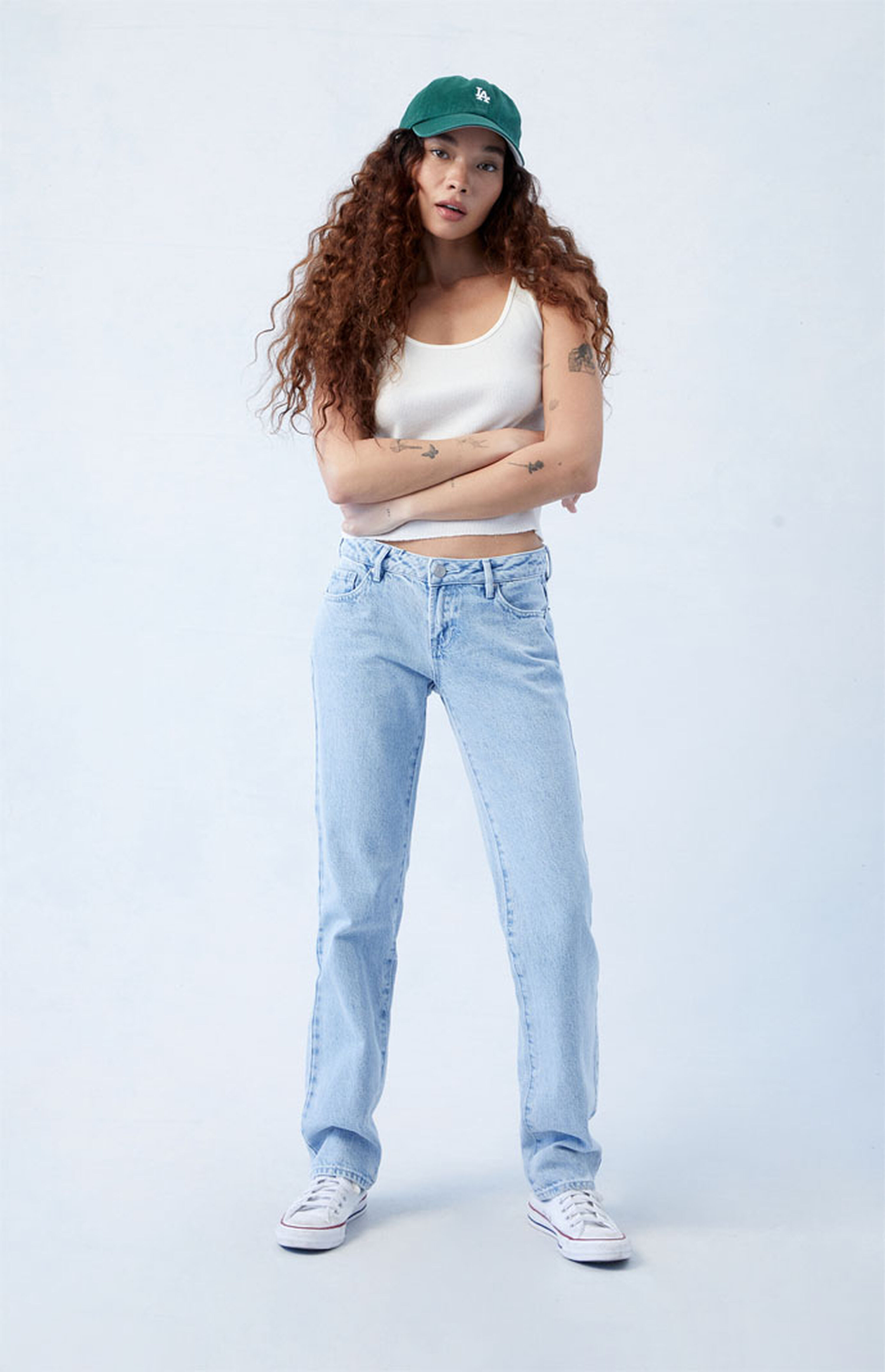 PacSun Eco Light Blue Low Rise Straight Leg Jeans | PacSun