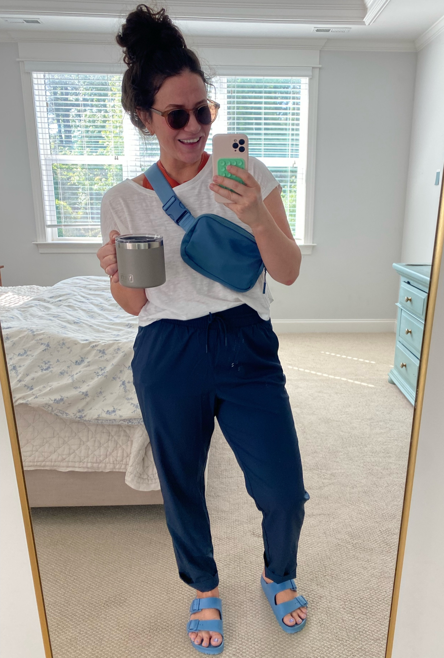 My favorite affordable sunnies, belt bag, sandals and runaround pants! 

Mom outfits. Around the house. Errands outfit. Athleisure. 
Alternative to leggings. 

#LTKmidsize #LTKfindsunder50 #LTKsalealert