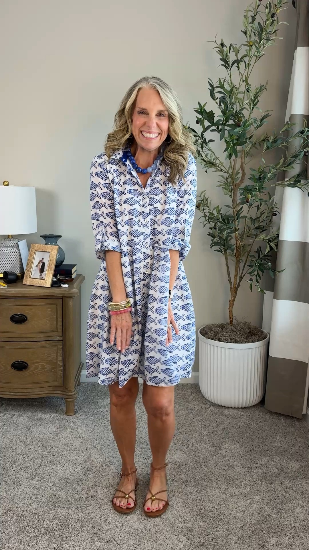 It doesn’t get any cuter than this dress with all the fishies. Think about your beach vacation. I know I am. Wearing XS  

#LTKMothersDay #LTKOver40 #LTKootd