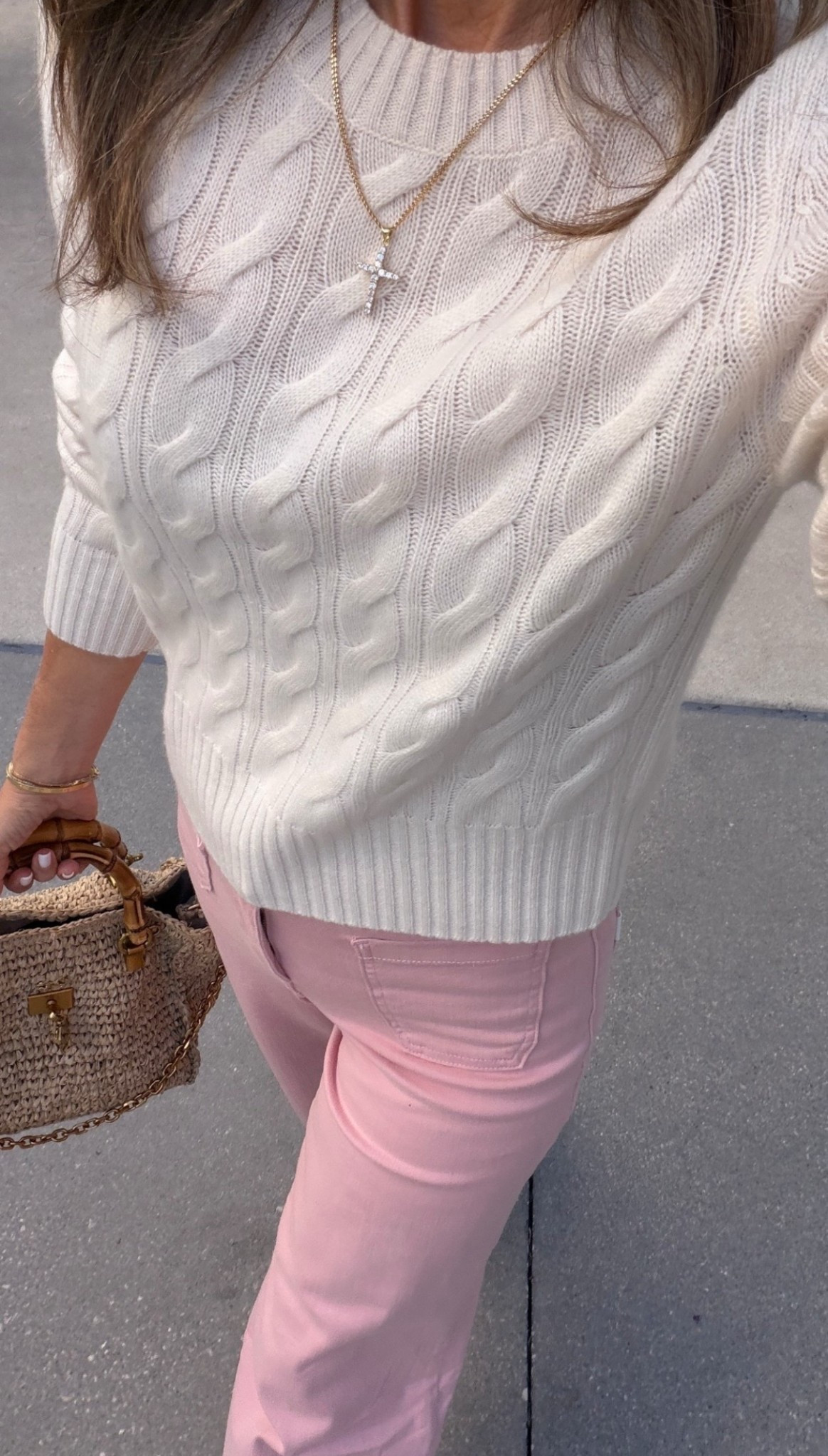 This sweater is back in stock! Wearing a Small
-Pants have lots of stretch on serious repeat! Pink is fun for spring! 

#LTKootd #LTKOver40