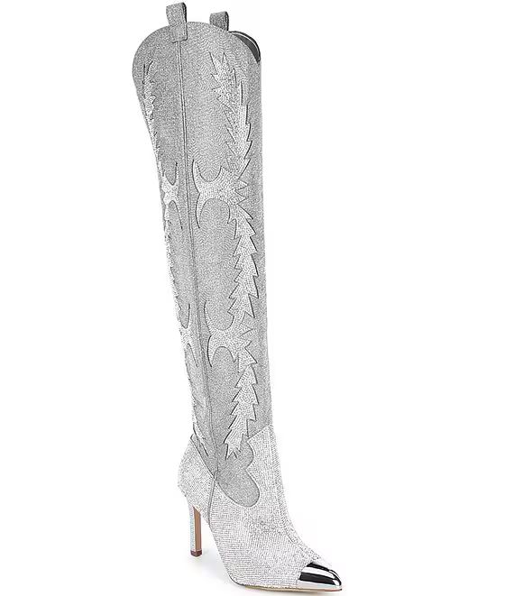 Katyanna2 Rhinestone Embellished Over-The-Knee Western Dress Boots | Dillards