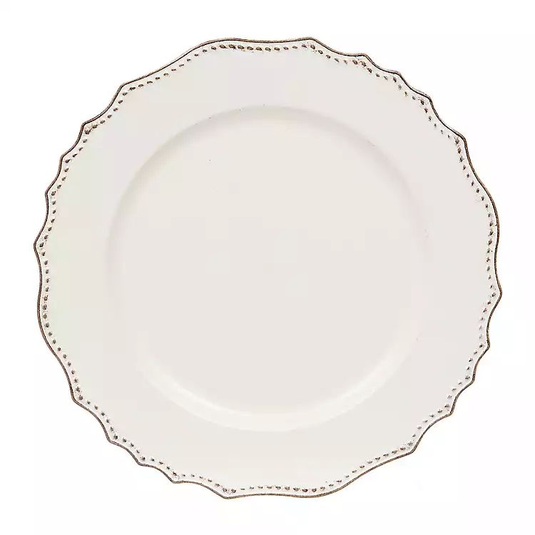 Cream Jane Scalloped Chargers, Set of 4 | Kirkland's Home