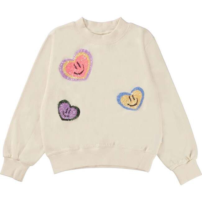 Cotton Heart Sweatshirt, Cream | Maisonette