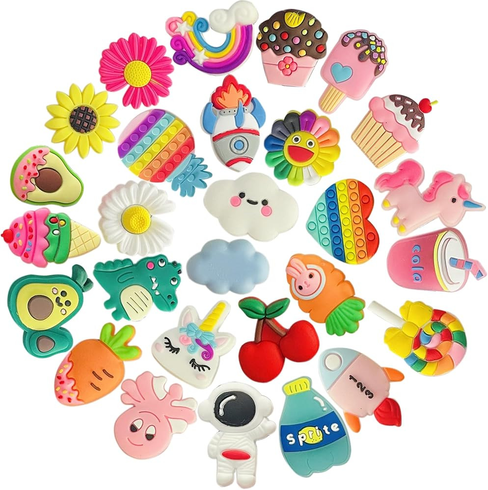 monochef Shoe Charms for Girls Boys: 28 Pack Random Different Cute Shoe Decoration Charms, Shoe C... | Amazon (US)