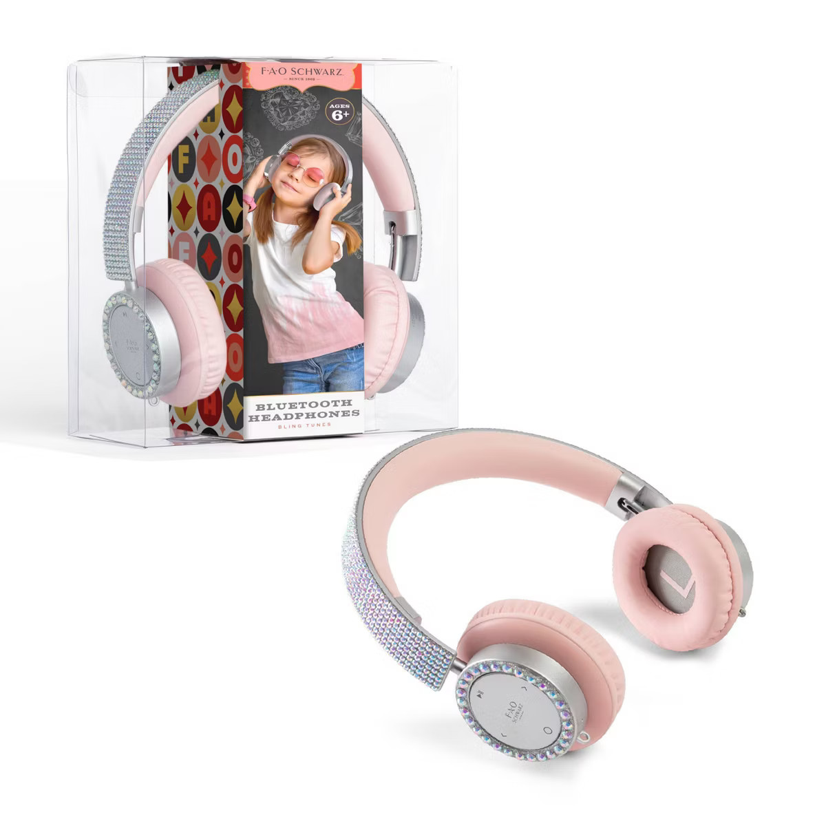 FAO Schwarz Bluetooth Wireless Rhinestone Headphones | Target