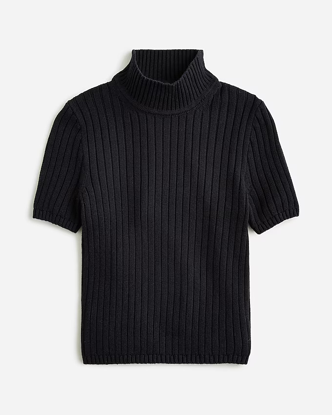Cotton-blend short-sleeve turtleneck sweater | J. Crew US