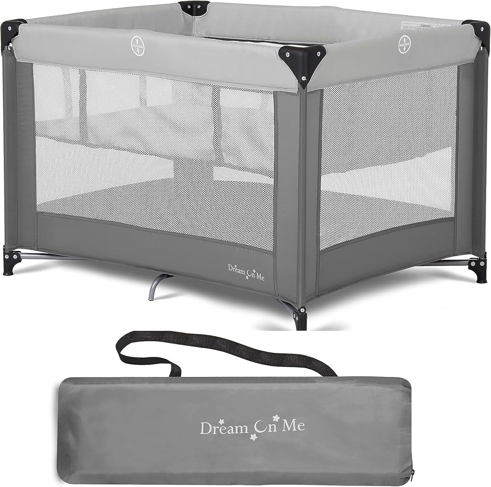 Zazzy Portable Playard with Bassinet in Grey, Packable and Easy Setup Baby Playard, Lightweight a... | Amazon (US)