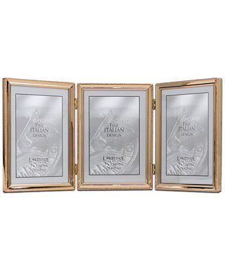 Polished Metal Hinged Triple Picture Frame - Bead Border Design, 5" x 7" - Macy's | Macy's