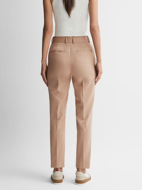 Reiss Camel Marlie Slim Fit Wool Trousers | Reiss UK