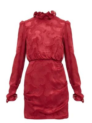 Rina ruffled silk-blend jacquard mini dress | Matches (US)