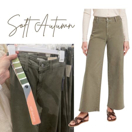 The cutest “sailor” style wide-leg jeans, in a pretty olive color. Similar to 3.3 FN on the TCI #softautumn color fan.

They also come in a pretty cream color!

#LTKstyletip #LTKfindsunder50 #LTKxTarget