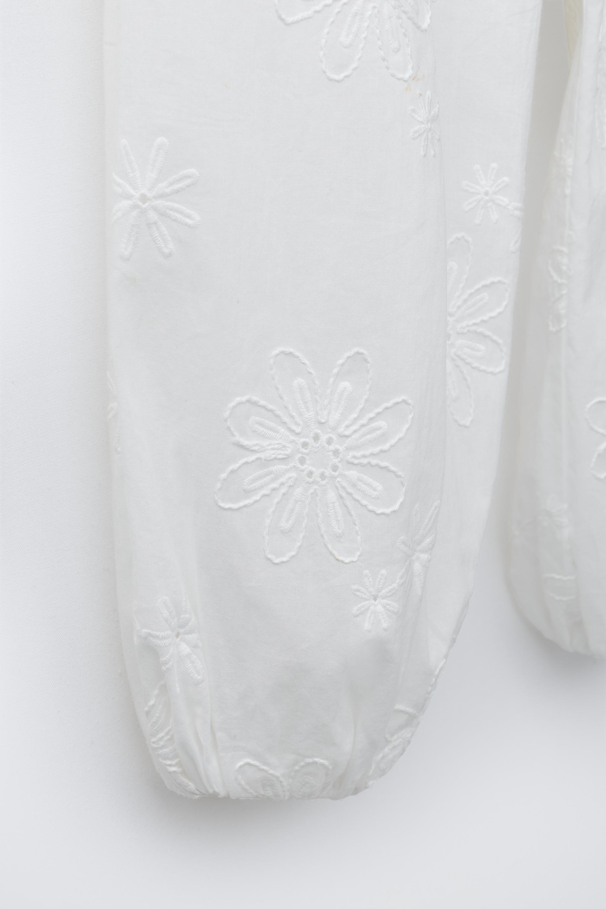 EMBROIDERED FLORAL SAROUEL TROUSERS | Zara UK
