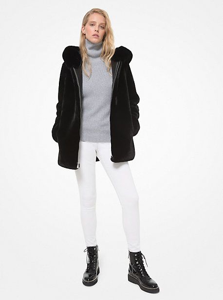 Oversized Faux Fur Hooded Coat | Michael Kors US