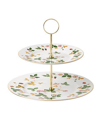 Wedgwood Wedgewood Wild Strawberry Two Tier Cake Stand & Reviews - Serveware - Dining - Macy's | Macys (US)