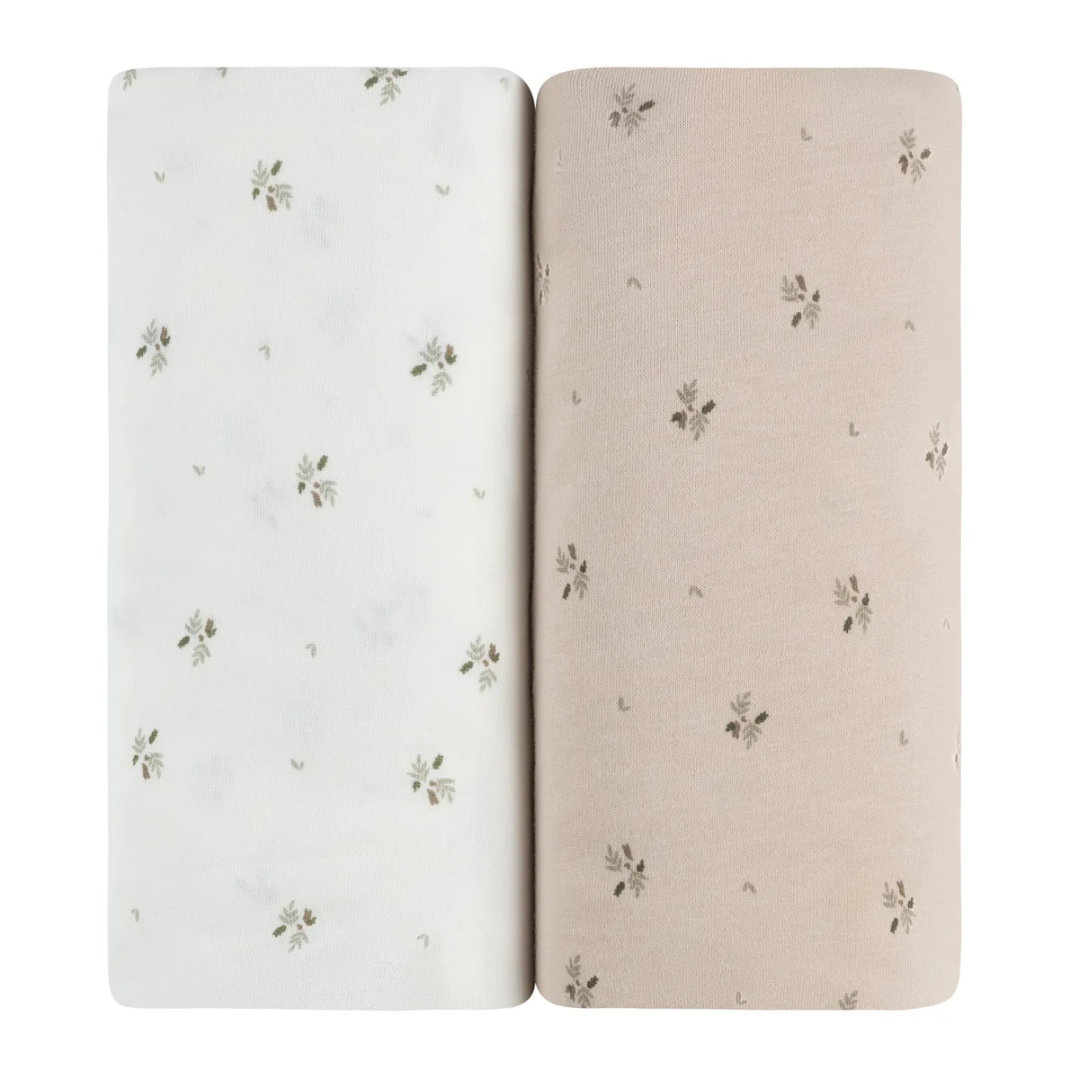 Sage Floral Print 2-Pack Fitted Crib Sheet Set | Ely's & Co.