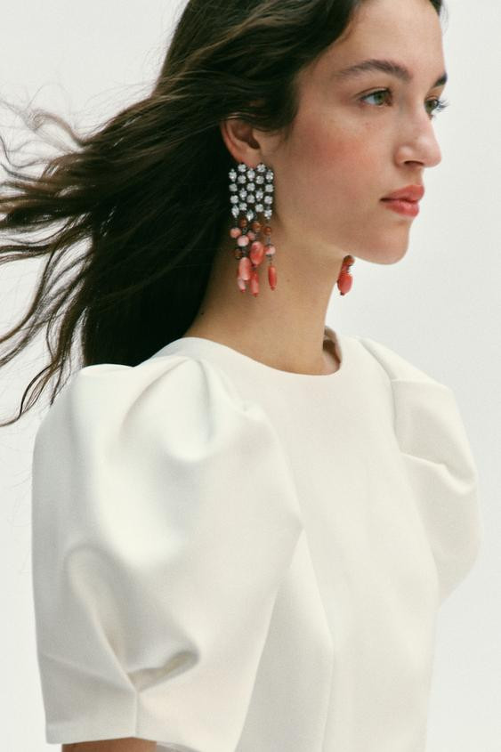 WATERFALL JEWEL STONE EARRINGS | Zara US
