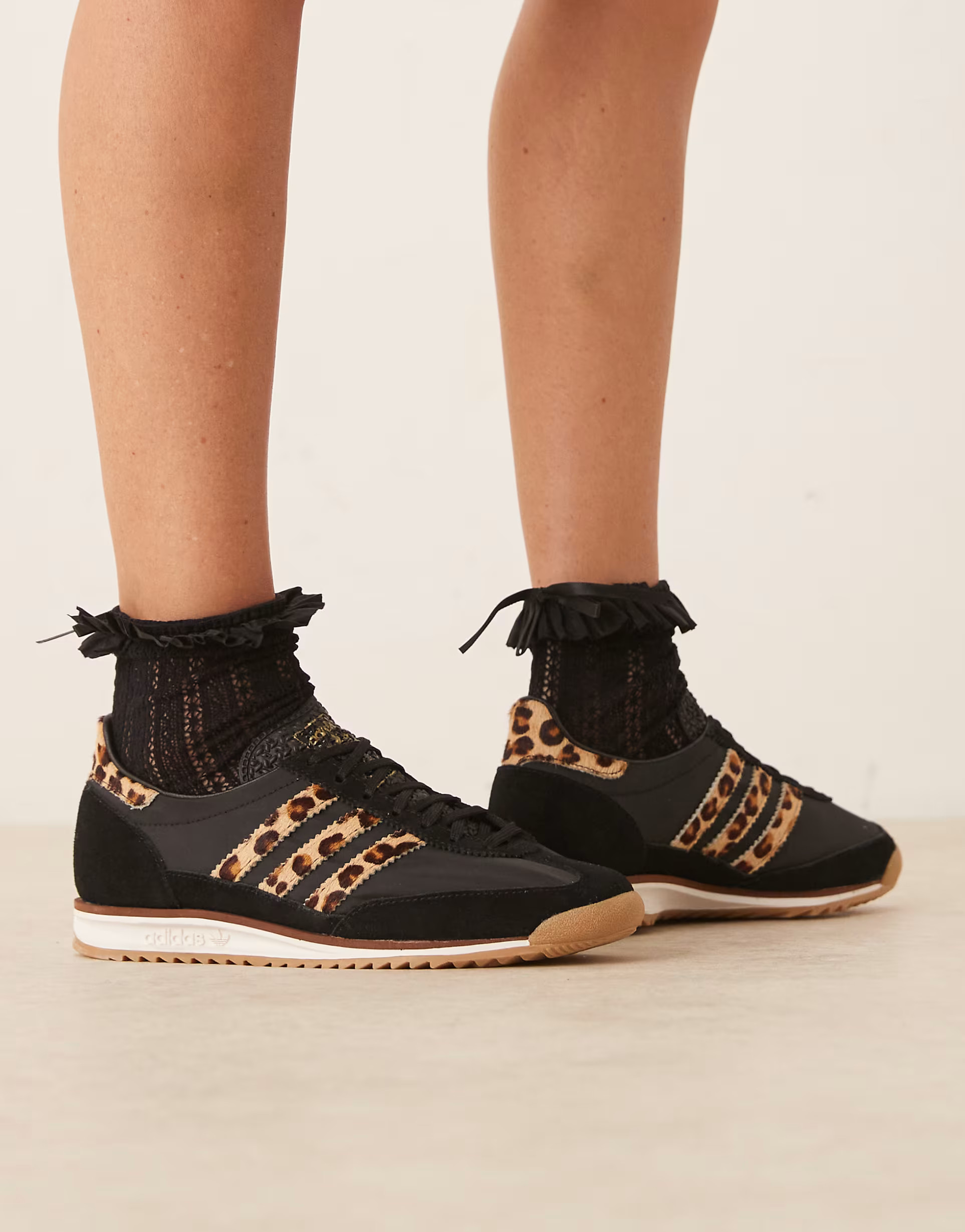 adidas Originals SL 72 OG trainers in black and leopard | ASOS | ASOS (Global)