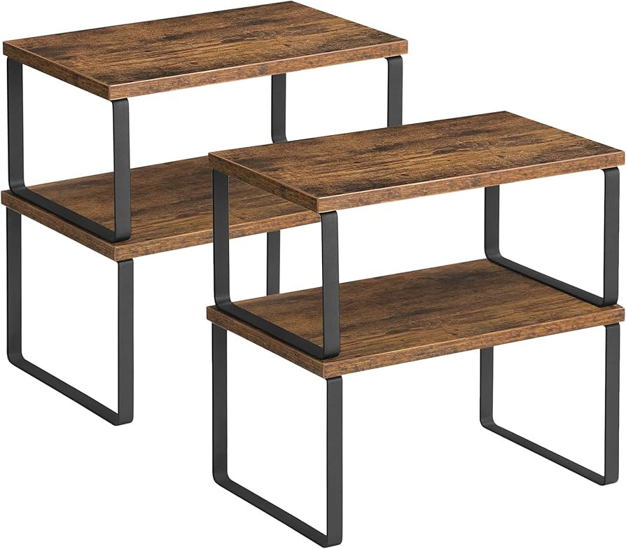 SONGMICS Cabinet Organizer Shelf, Set of 4 Kitchen Counter Shelves, Kitchen Storage, Spice Rack, ... | Amazon (US)
