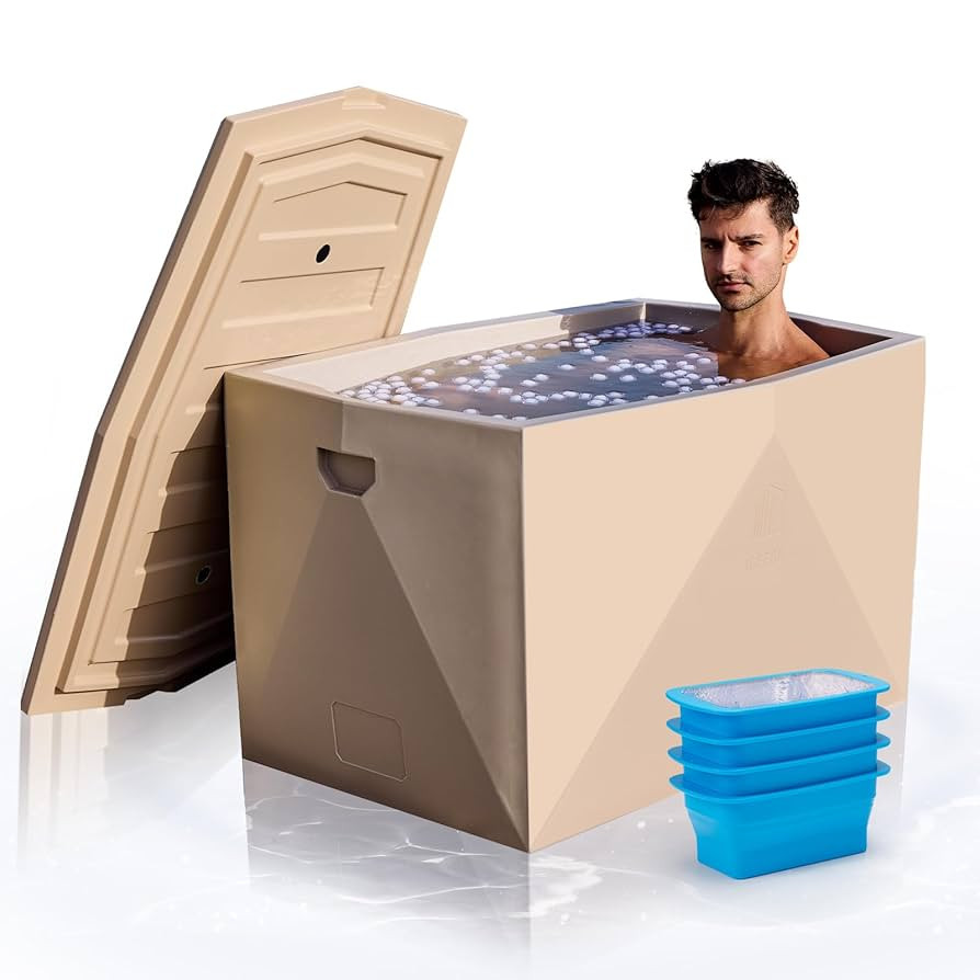 ICECON Professional Cold Plunge Tub - Heavy-Duty Rotomolded Ice Bath for Athletes, Includes 4 Ice... | Amazon (US)