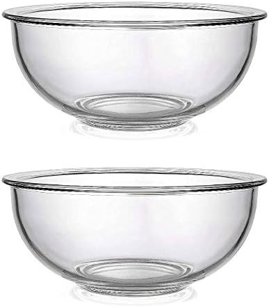 Bovado 2.5 Quart Glass Bowl for Storage, Mixing, Serving (2 Pack) - Clear, Dishwasher, Freezer & ... | Amazon (US)