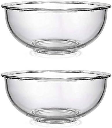 Bovado 2.5 Quart Glass Bowl for Storage, Mixing, Serving (2 Pack) - Clear, Dishwasher, Freezer & ... | Amazon (US)
