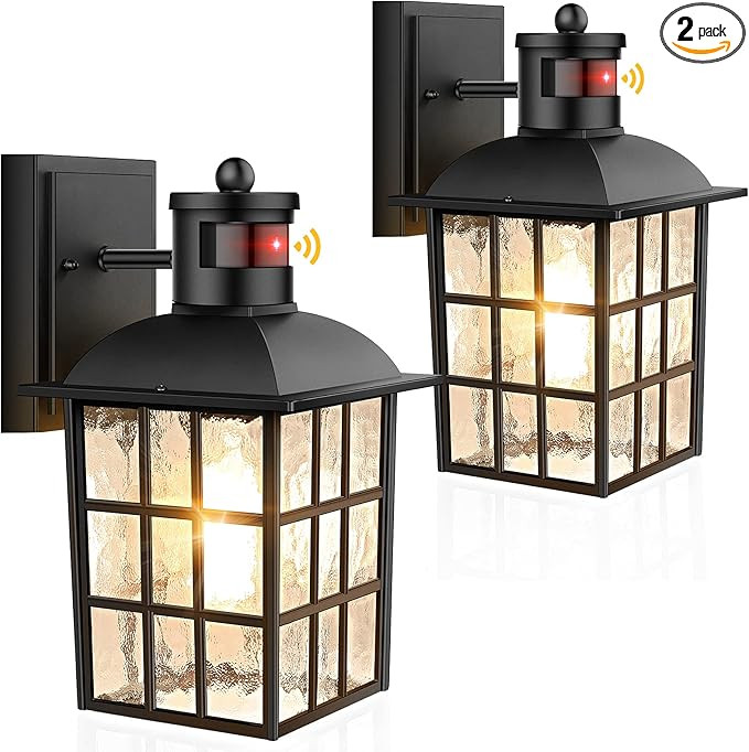 2-Pack Motion Sensor Outdoor Lights, Upgrade Dusk to Dawn Exterior Sensor Light Fixture Wall Moun... | Amazon (US)