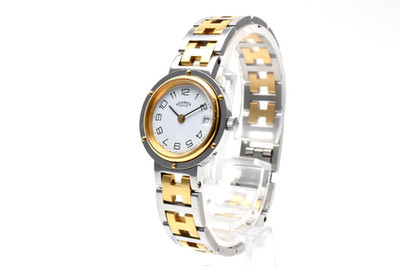 "Near MINT" Vintage HERMES Clipper CL4.210 Women's White Dial Quartz Watch #43 | eBay UK