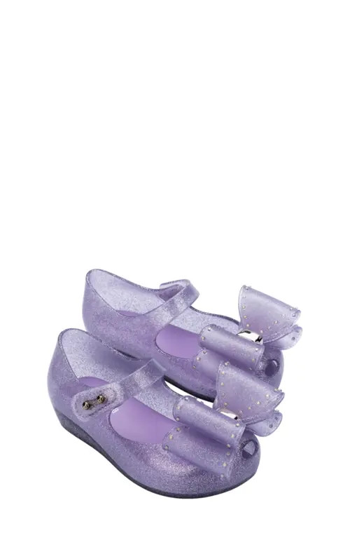 Mini Melissa Kids' Ultragirl Classic Mary Jane Flat in Glitter Lilac at Nordstrom, Size 10 | Nordstrom