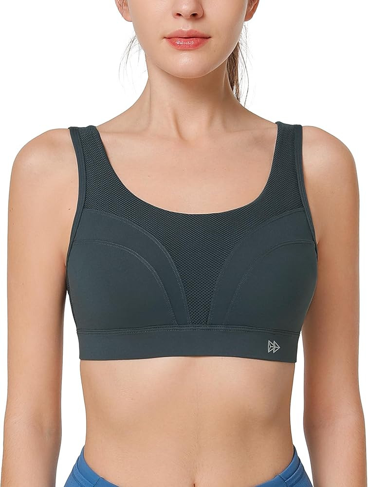 Yvette Supportive Adjustable Sports Bras for Women High Impact Molded Cup Sports Bra Large Bust W... | Amazon (US)