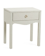 26in Linen Wrapped Curved Side Table | Bedroom | Marshalls | Marshalls