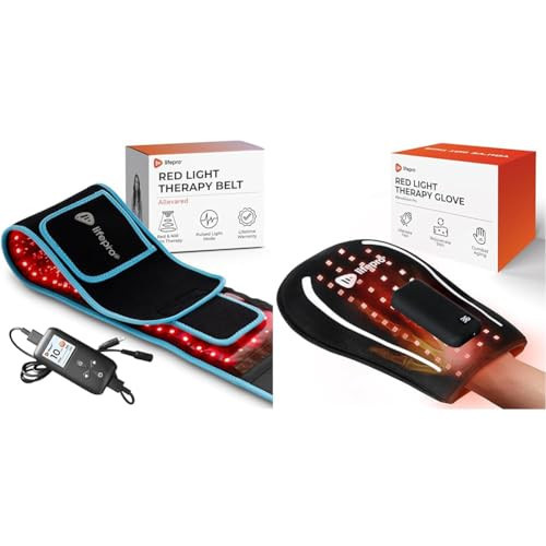 Lifepro Red Light Therapy Belt and Glove Bundle - Infrared Light Therapy Device for Body Relaxation and Hand Stiffness Relief | Amazon (US)