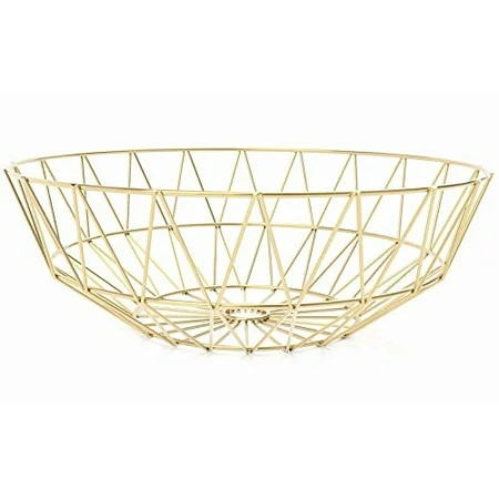 IWALYA Gold Fruit Bowl for Kitchen Counter Decor - Large Decorative Bowl for Gold Decor- Gold Kitche | Walmart (US)