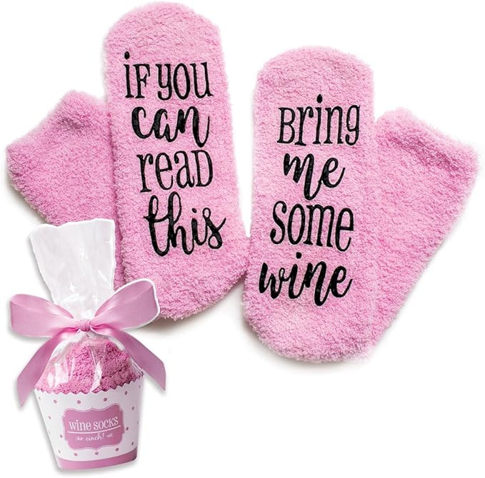 cinch! Luxury Wine Socks with Cupcake Gift Packaging with If You Can Read This Socks Bring Me Som... | Amazon (US)