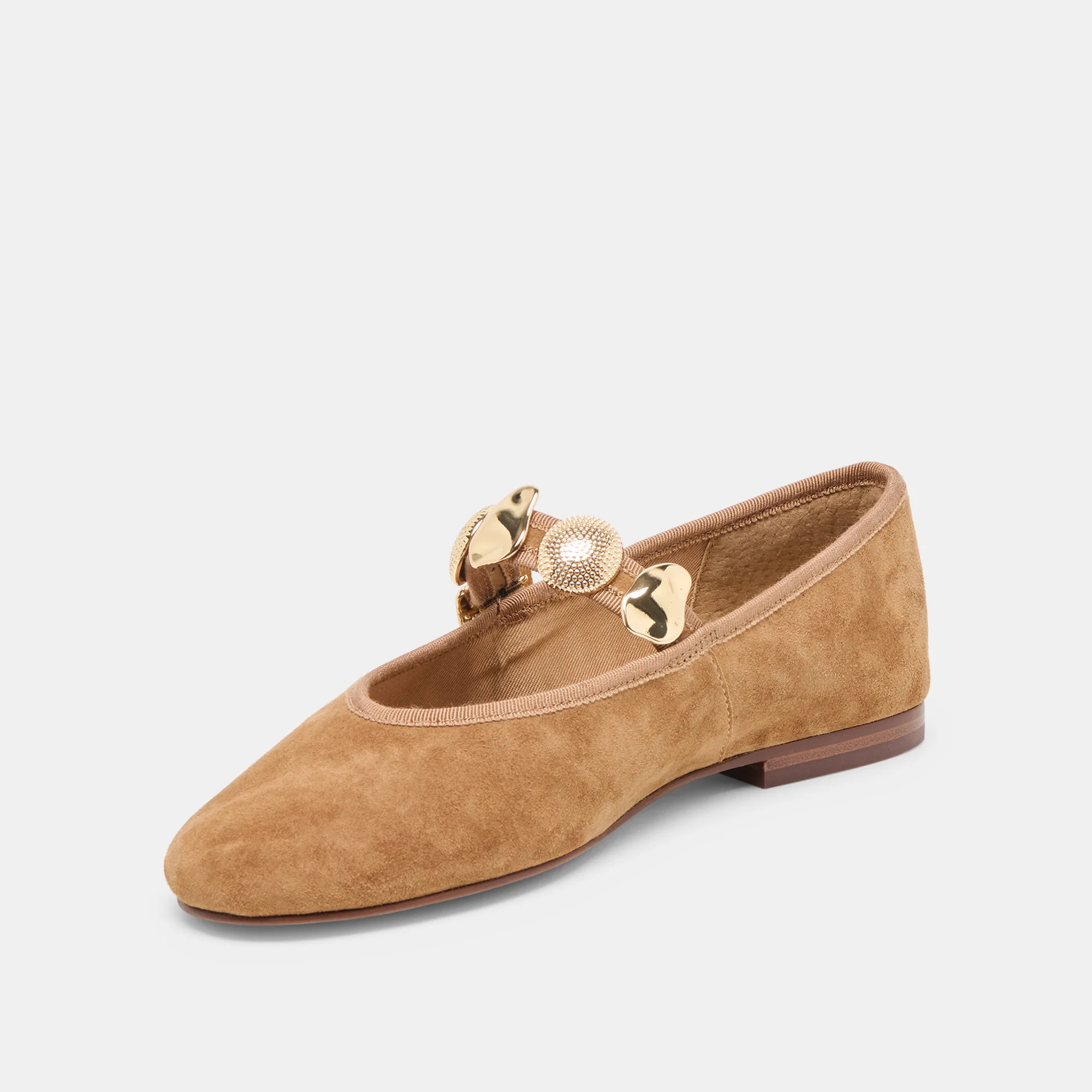 Relan Lt Brown Suede Ballet Flats | Dolce Vita | DolceVita.com