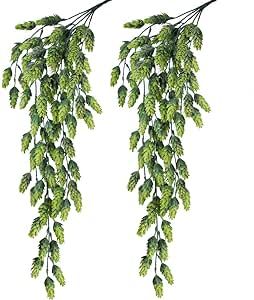 Supla 2 PCS Artificial Hops Flower Vine Garland Plant Fake Hanging Vine Hops Faux hops Artificial... | Amazon (US)
