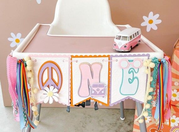 One groovy baby High Chair Banner |Two Groovy| Flower Power Birthday Decor, Retro Daisy | groovy ... | Etsy (US)