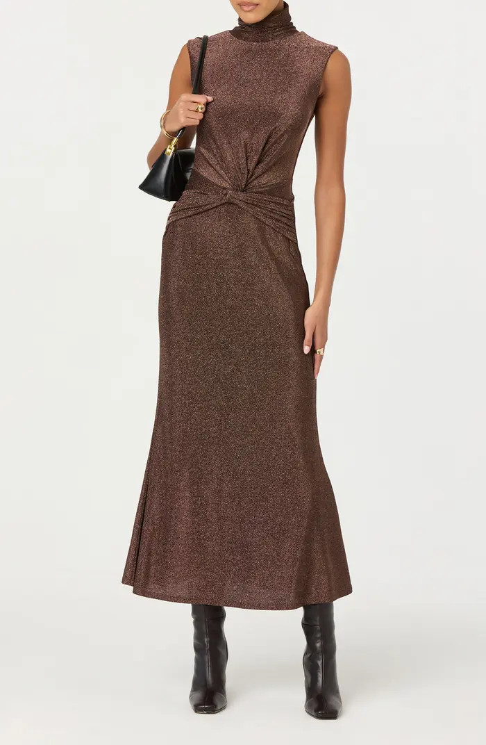 Riana Metallic Sleeveless Dress | Nordstrom