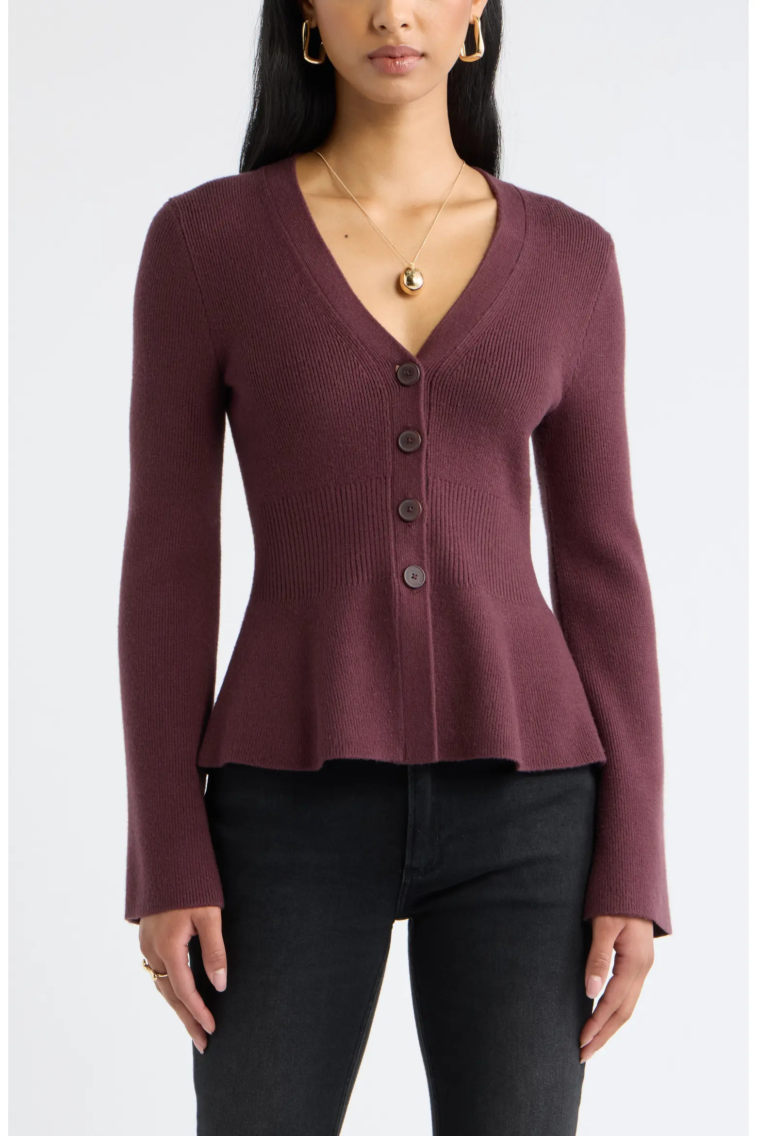 Open Edit Softluxe Ribbed Waist Cardigan (Women) | Nordstrom | Nordstrom