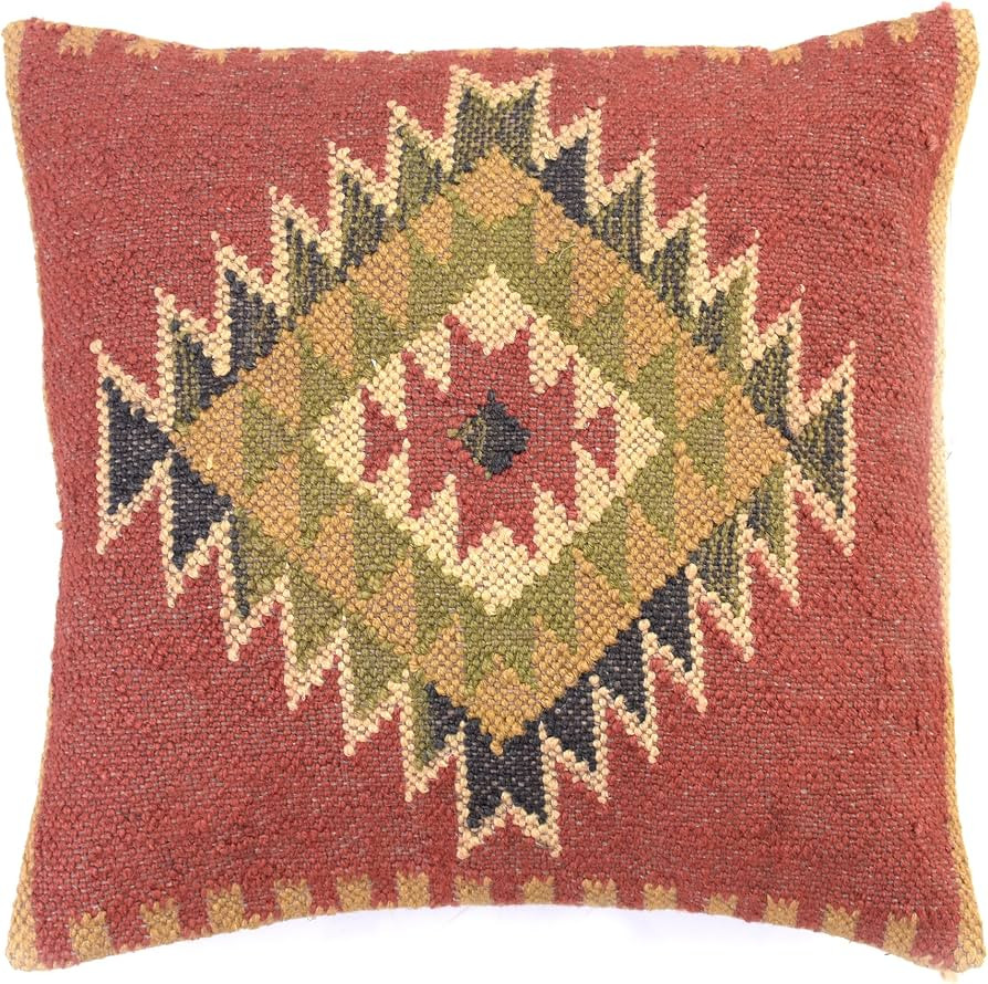 Chouhan Rugs 4 PCS Set of Hand Woven Jute Kilim Cushion Cover Indian Vintage Pillows 18X18 Rug Bo... | Amazon (US)