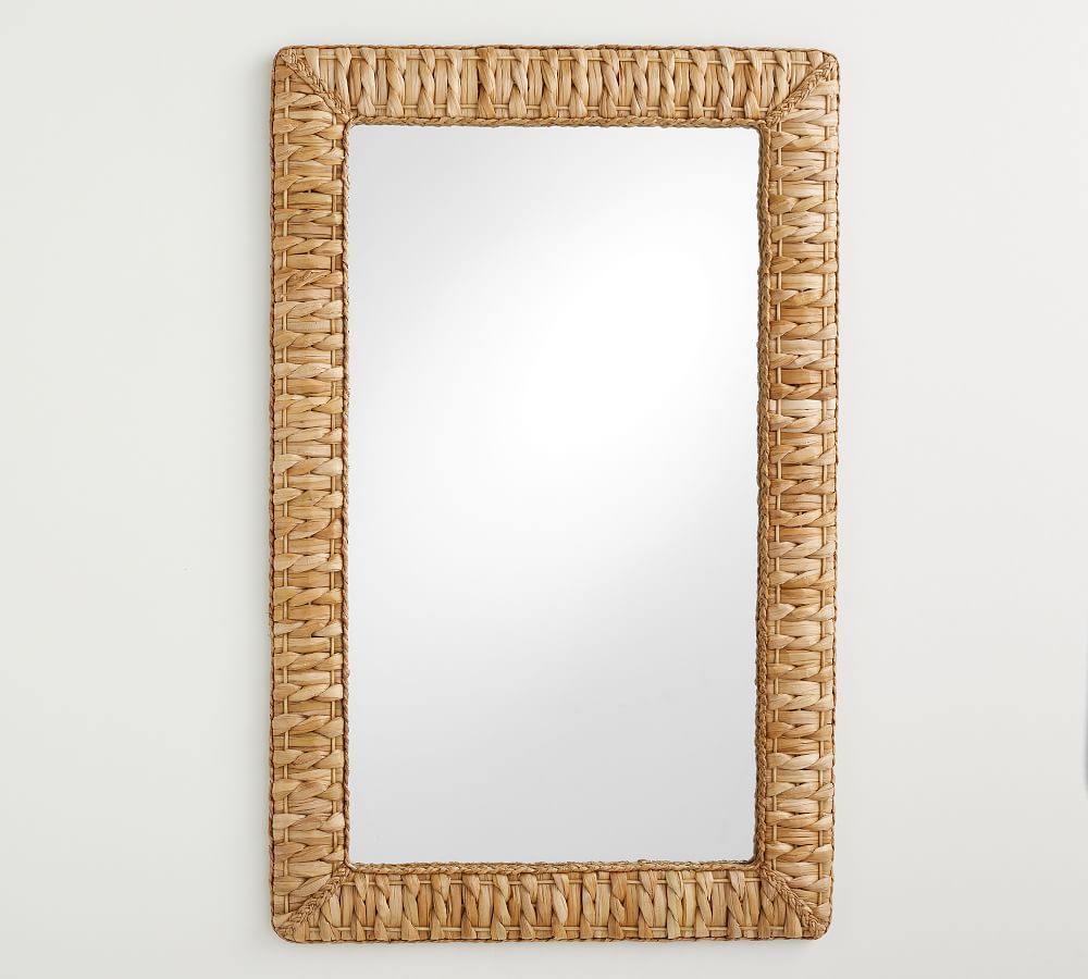 Mallorca Handcrafted Woven Seagrass Rectangle Wall Mirror - 35"W x 55"H | Pottery Barn (US)