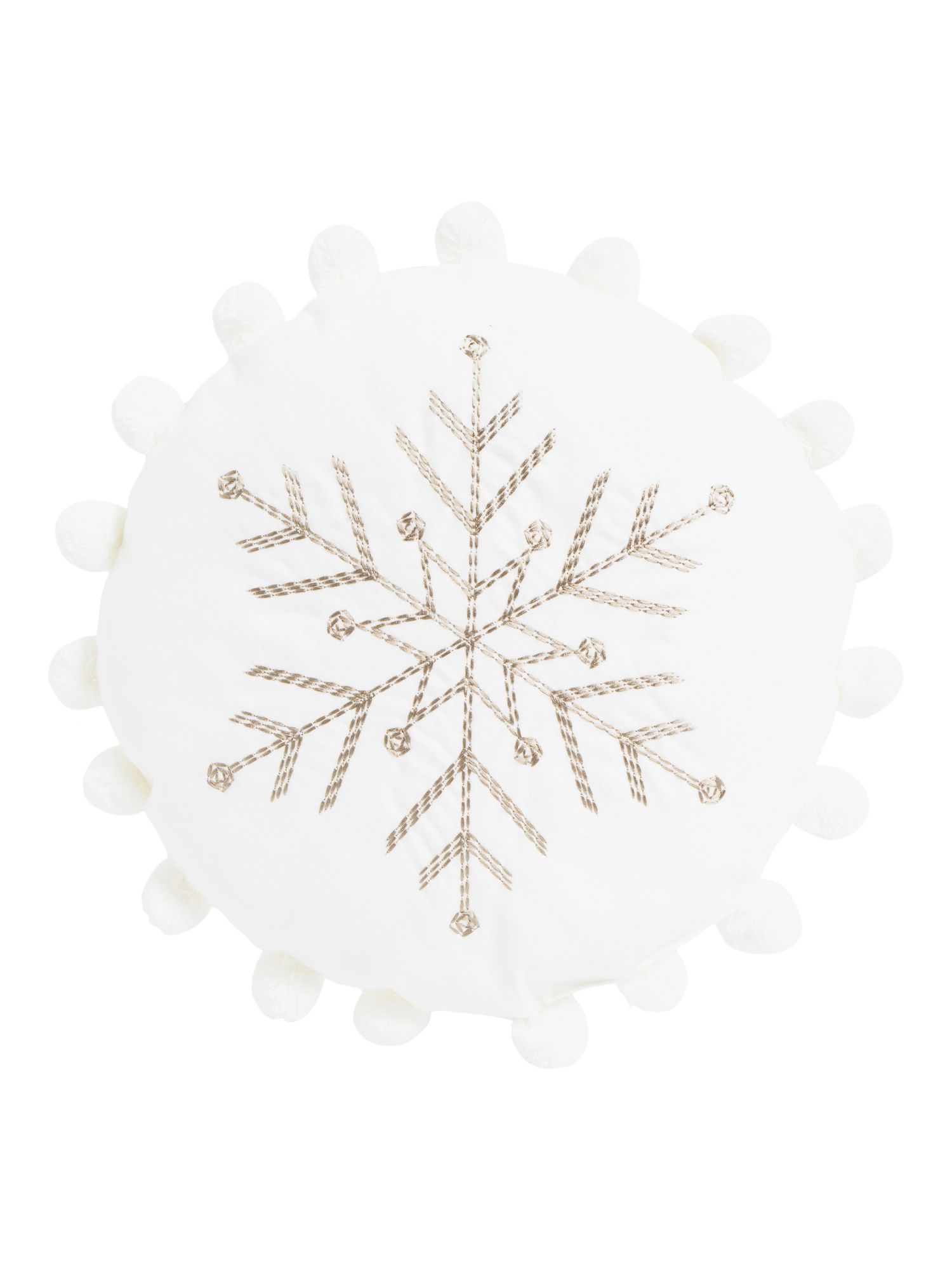 16x16 Round Snowflake Pillow | TJ Maxx