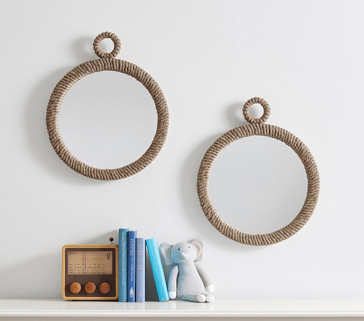 Natural Rope Small Round Mirrors, Set of 2 | Pottery Barn Kids