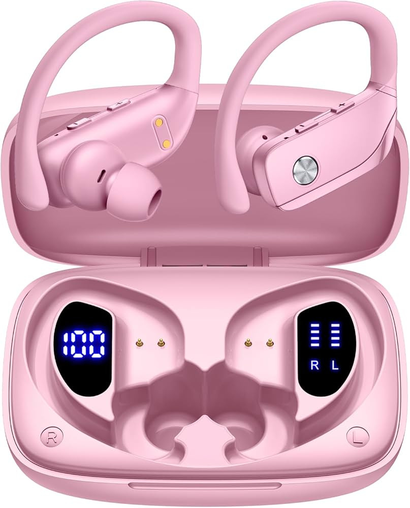 bmanl Wireless Earbuds Bluetooth Headphones Over Ear Hooks Ear Buds with 80H Playtime, LED Power ... | Amazon (US)