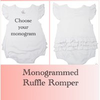 Monogrammed Ruffle Bubble Outfit - Personalized Bum Romper Baby Girl Monogram For Girls | Etsy (US)