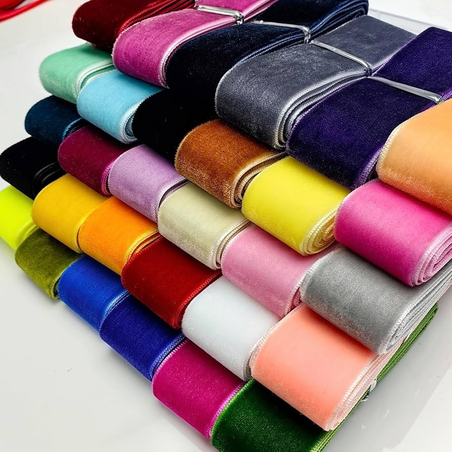 Chenkou Craft 30 Yards 3/4" Velvet Ribbon Total 30 Colors Assorted Lots Bulk (Multicolored, 3/4"(... | Amazon (US)