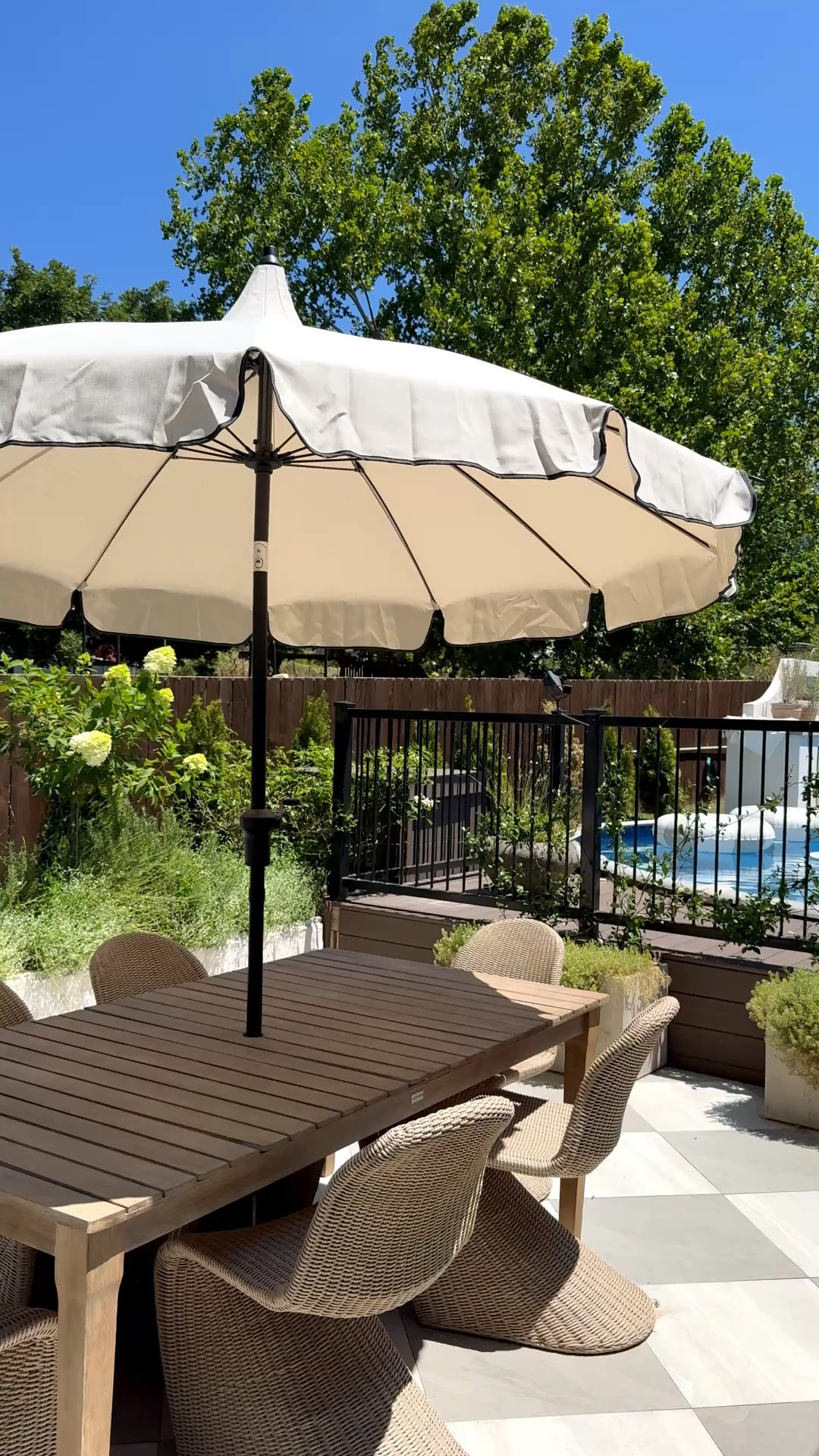 This 9’ TILTING patio umbrella is such a good deal! $88. I found one in my local store on clearance for $48!! It provides so much shade, tilts, is affordable and pretty! My last umbrella I loved but it broke in a storm so this was an affordable way to get me through the rest of summer and fall!

#LTKSeasonal #LTKHome