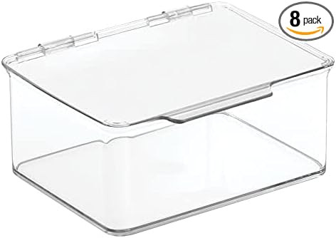 mDesign Plastic Playroom and Gaming Storage Organizer Box Containers with Hinged Lid for Shelves ... | Amazon (US)