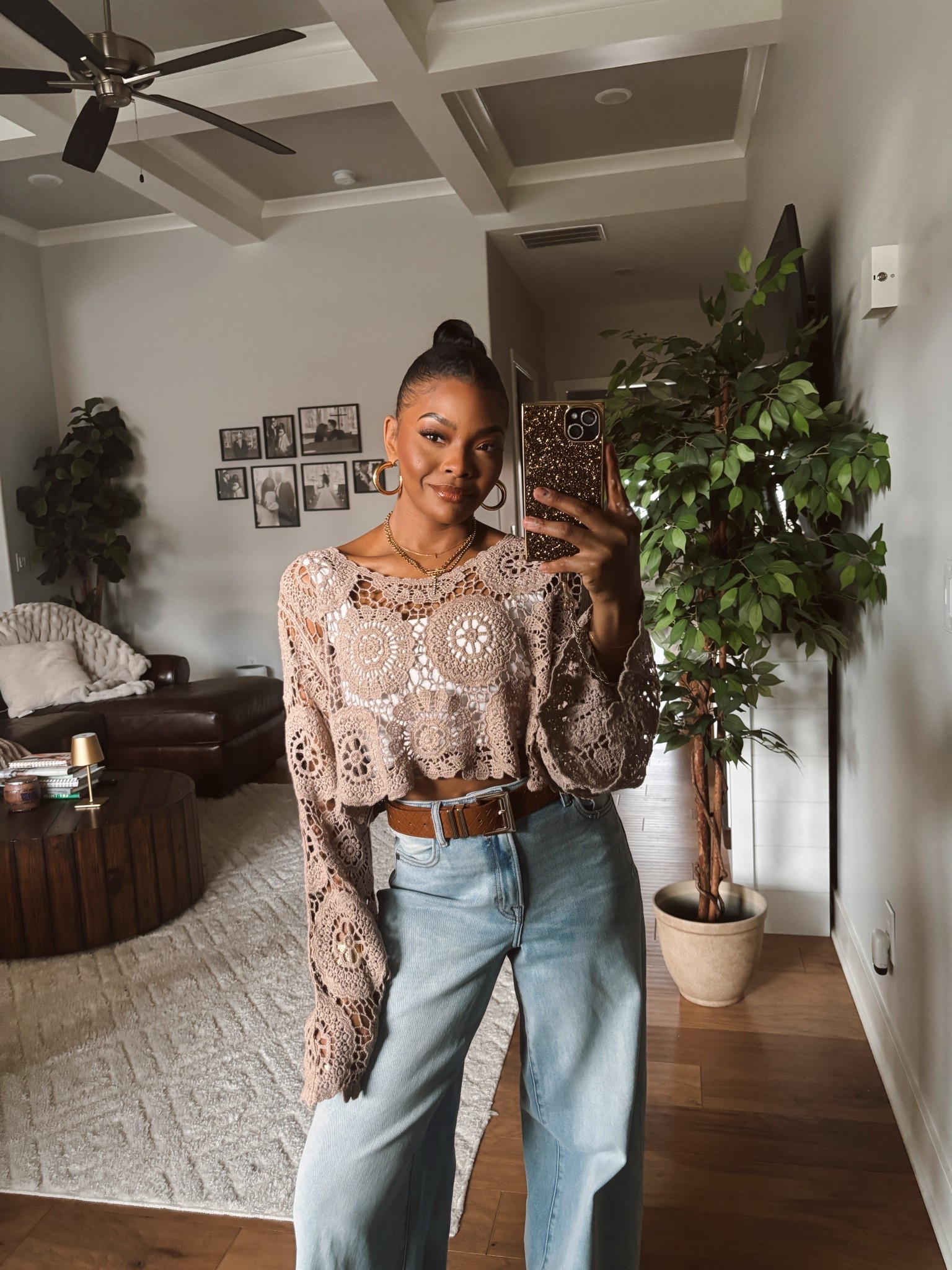 The crochet sweater that instantly elevates denim 🤎

This @VICI crochet knit is the perfect lightweight layering piece for spring. I paired it with relaxed wide-leg denim, a classic brown belt, and gold hoops for an effortless everyday look.

It’s one of those pieces that looks styled but still feels comfortable.

Everything is linked here on my LTK.
CODE: JASMINEM35

#LTKFestival #LTKSpringSale #LTKootd